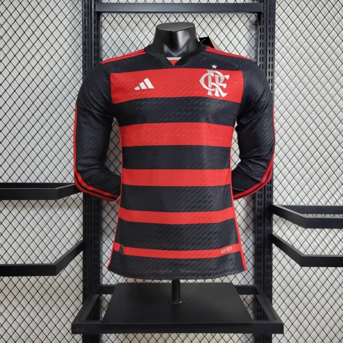 Player Flamengo Home Kit 24/25 Football Jersey Long Sleeve