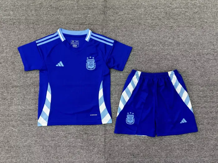 Kids Argentina Away Kit 24/25 Copa America 2024 Football Jersey