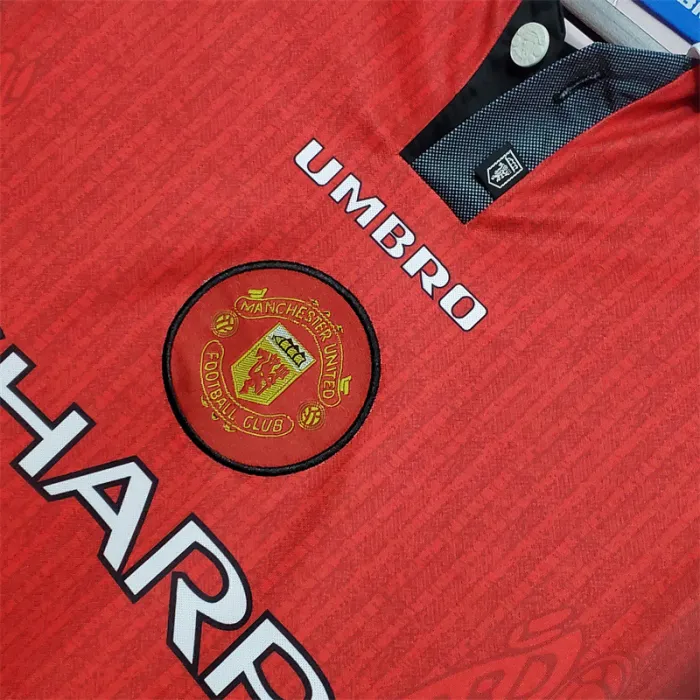 Manchester United Jersey Home Kit 1996 Retro Long Sleeves Football Team Soccer Shirt