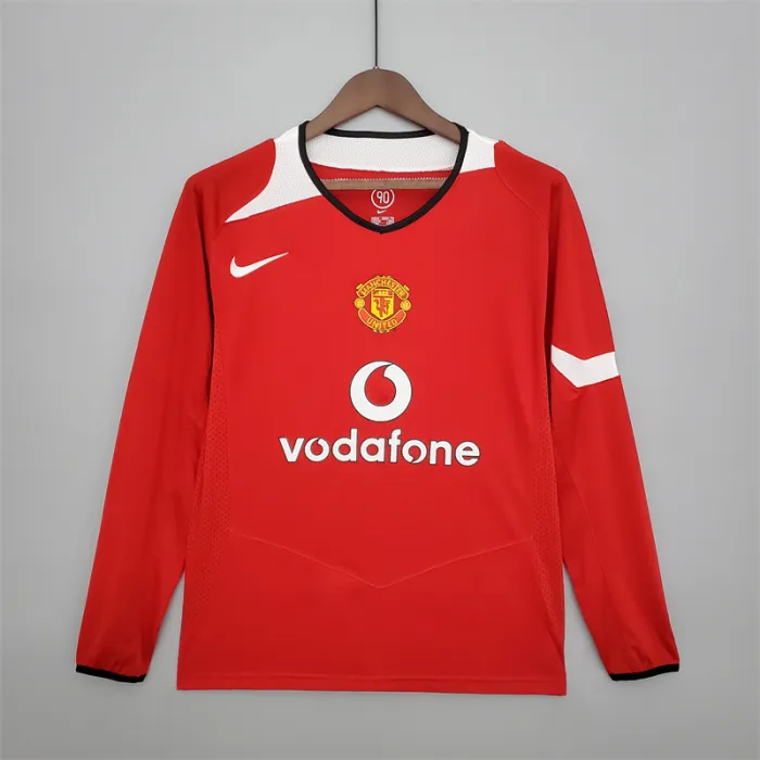 Manchester United Jersey Home Kit 2004/06 Retro Long Sleeves Football Team Soccer Shirt