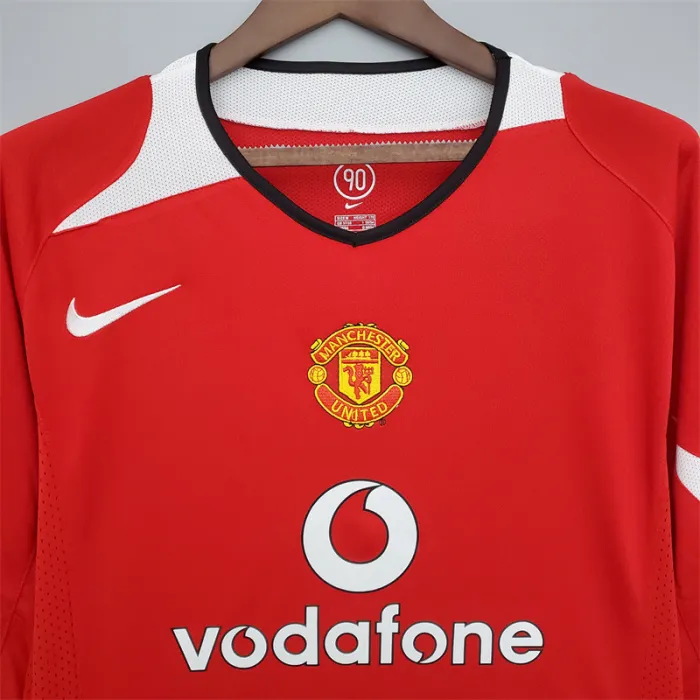 Manchester United Jersey Home Kit 2004/06 Retro Long Sleeves Football Team Soccer Shirt