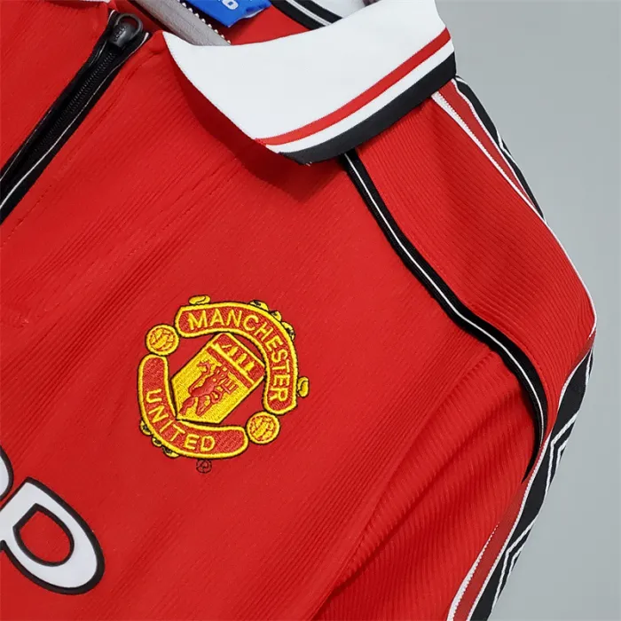Manchester United Jersey Home Kit 1998/99 Retro Long Sleeves Football Team Soccer Shirt