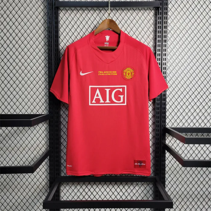 Manchester United Jersey Home Kit 07/08 Retro Football Team Soccer Shirt UCL Final Ed