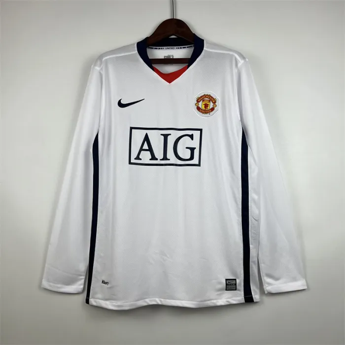 Retro Manchester United Away Kit 08/09 Football Jersey Long Sleeves