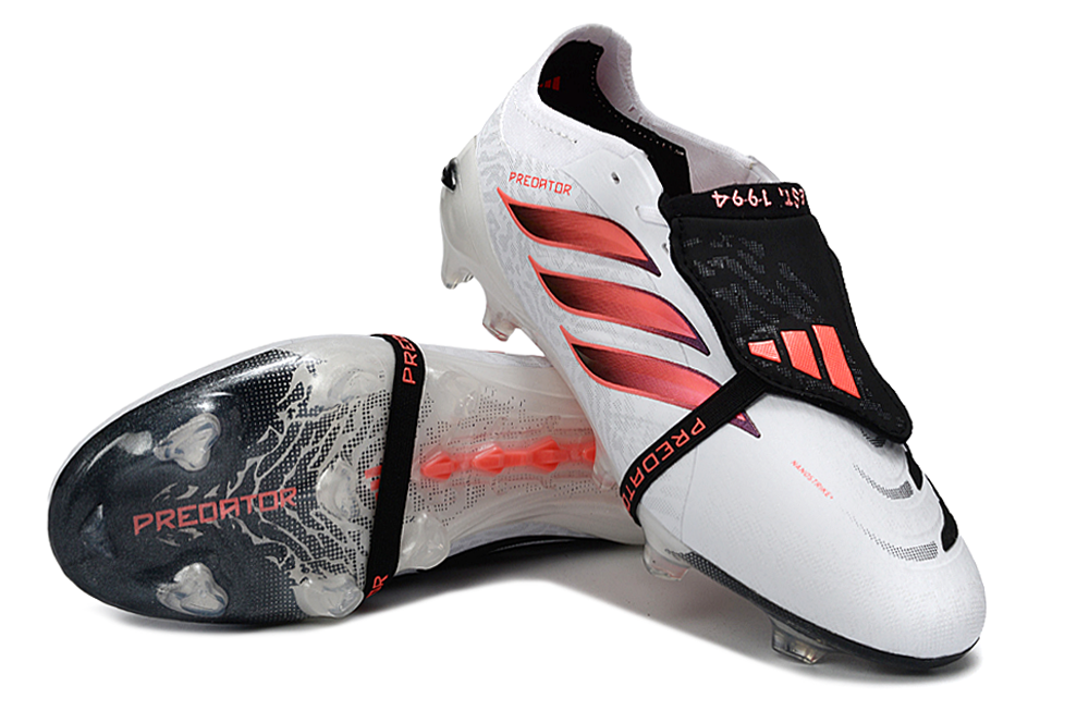 Predators Elite Cleats With Tongue White and Red #1