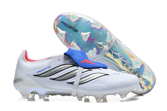 Predator Elite Cleats With Tongue White and Blue #5