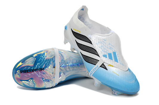 Predator Elite Cleats With Tongue White and Blue #7