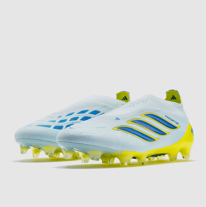 Predator Elite Cleats Without Tongue Lace less Grey and Blue #11