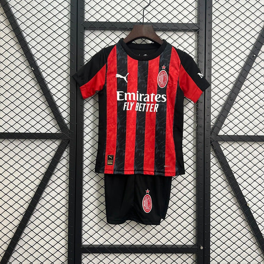 Kids Ac Milan Jersey 25/26 Home Football Kit Soccer Jersey