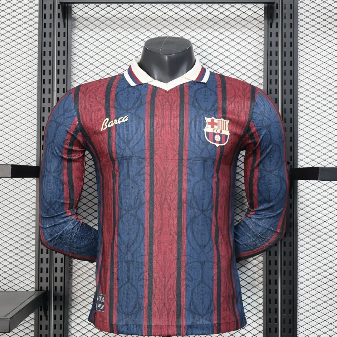 Player Version Barcelona Jersey Commemorative 25/26 Football Kit Long Sleeves Soccer Jersey