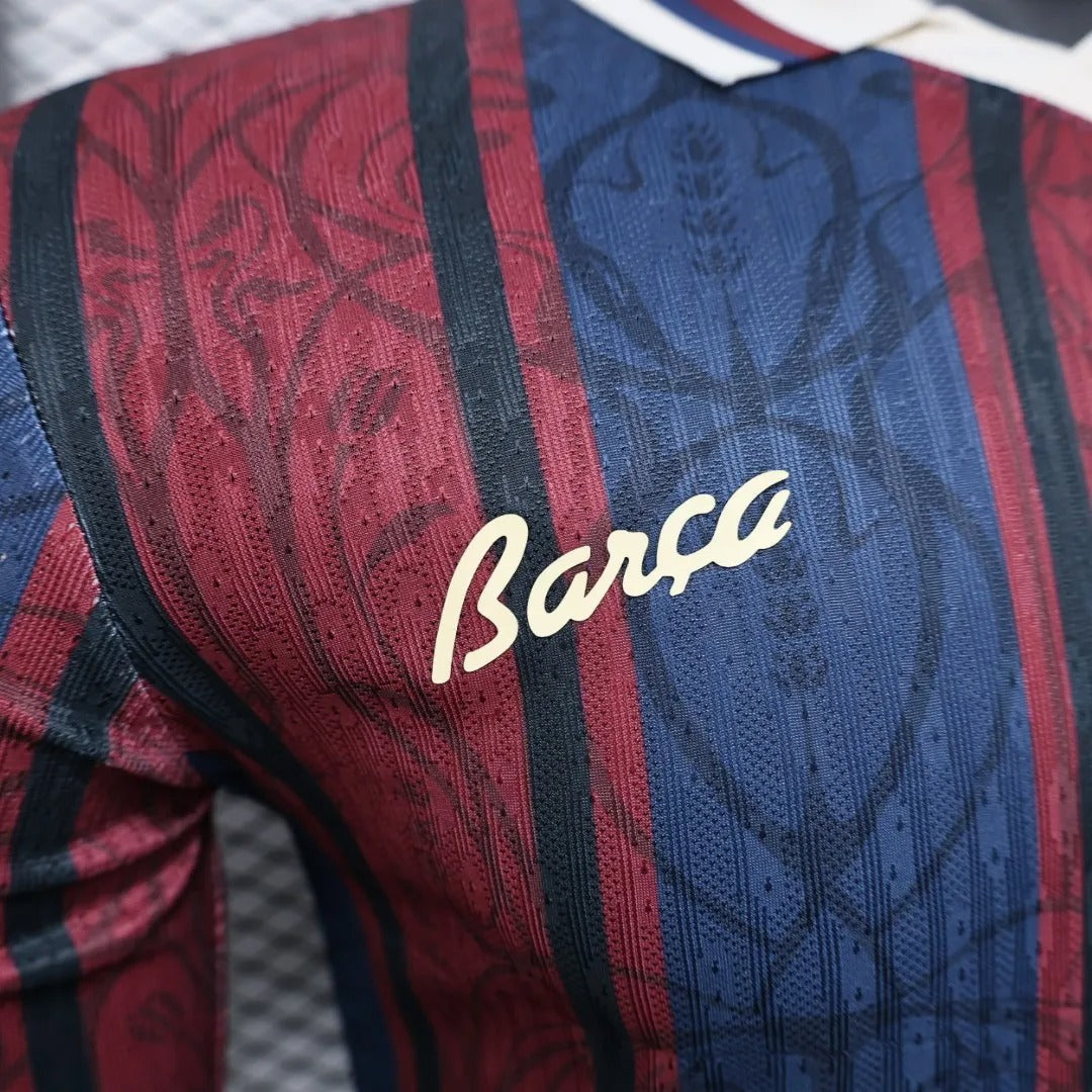 Player Version Barcelona Jersey Commemorative 25/26 Football Kit Long Sleeves Soccer Jersey