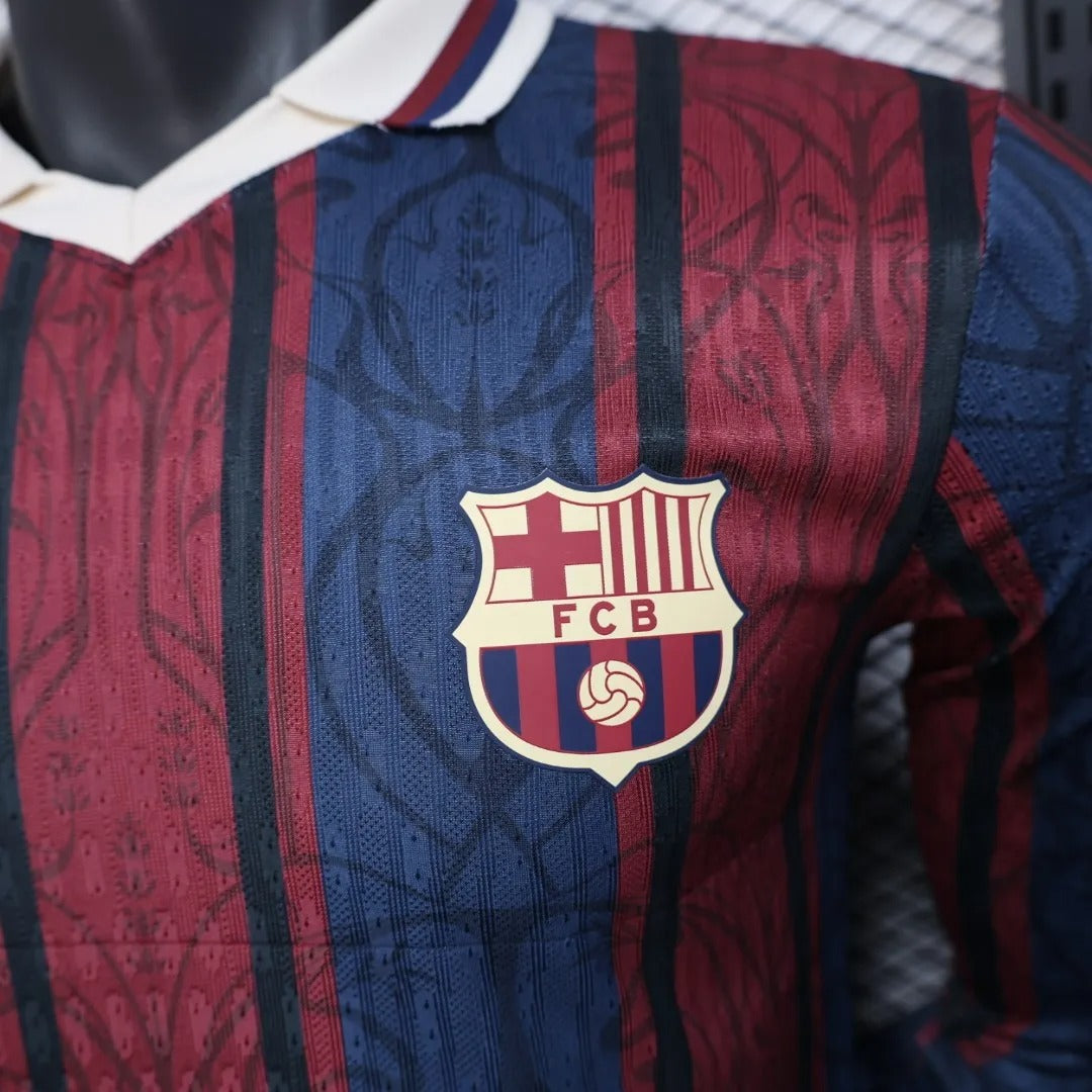 Player Version Barcelona Jersey Commemorative 25/26 Football Kit Long Sleeves Soccer Jersey